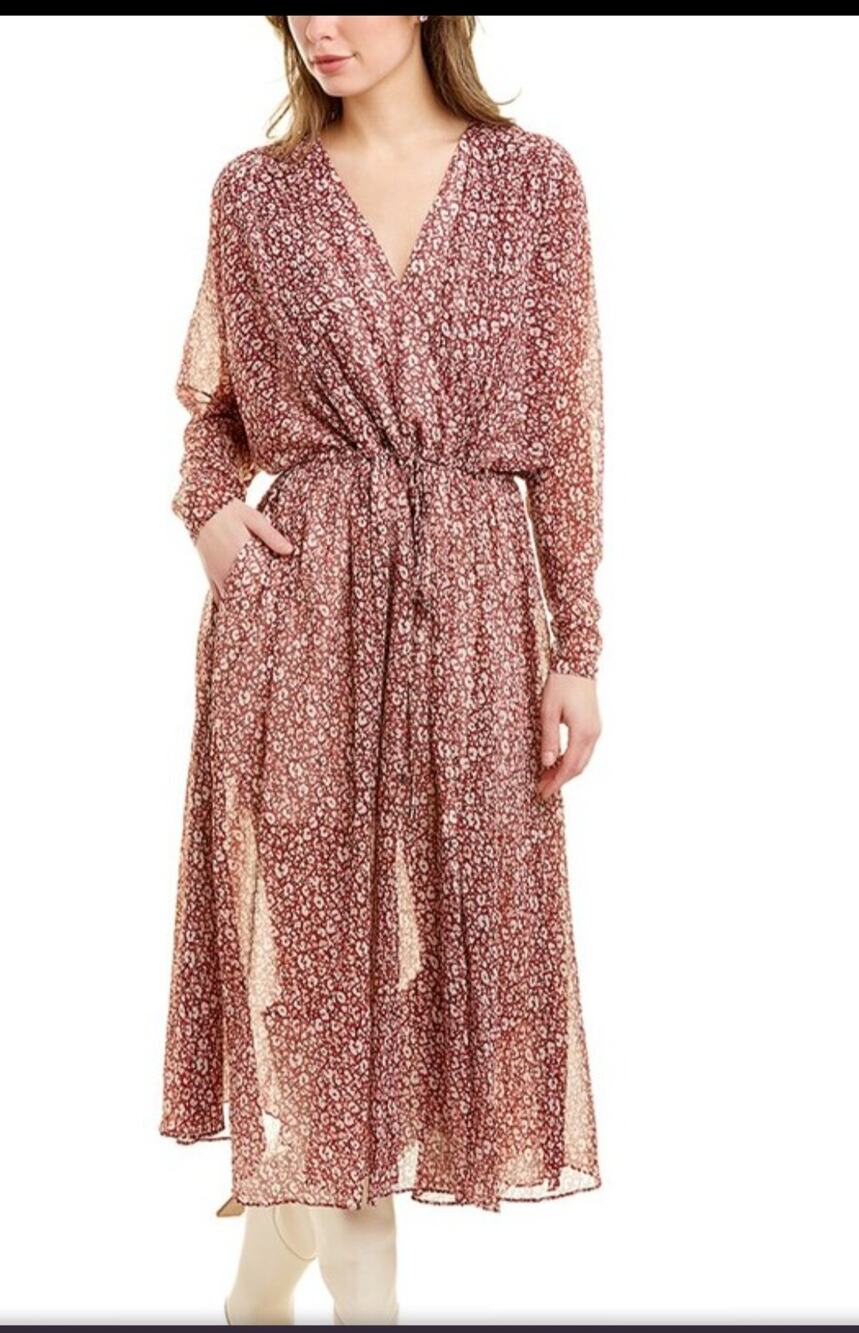 New Ted Baker Vallyy sheer floral midi dress purple size 4/6 Boho Dainty